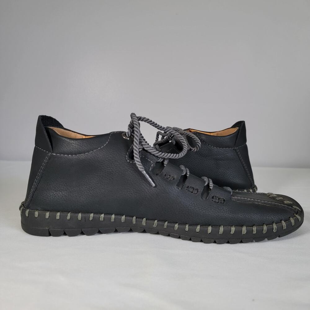 Mens Ankle Loafers EU Sz 46 Black Casual Driving Walking Leisure Cabincore - Picture 6 of 11